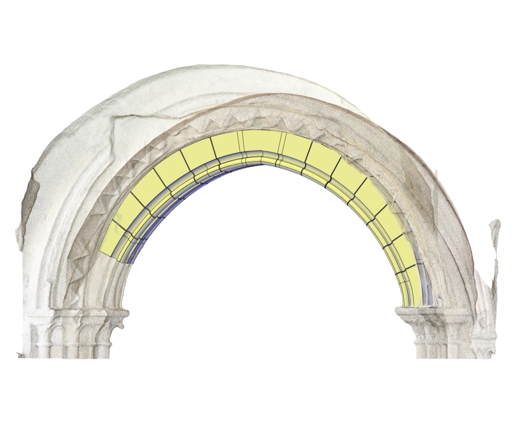 Plan des arcs du cloitre de l'Abbaye Saint-arnoul